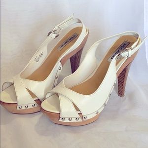 Steve Madden Slingback white heels